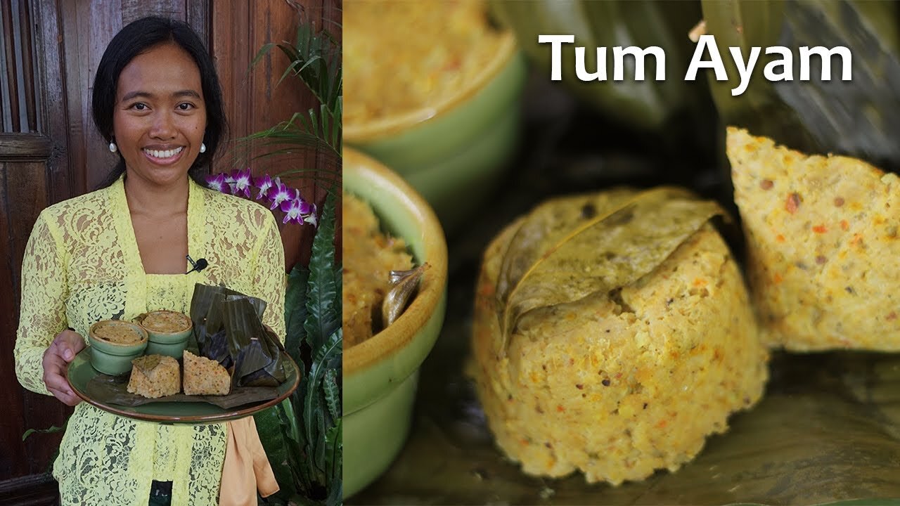 Tum Ayam, Balinese Steam Minced Chicken in Banana Leaves