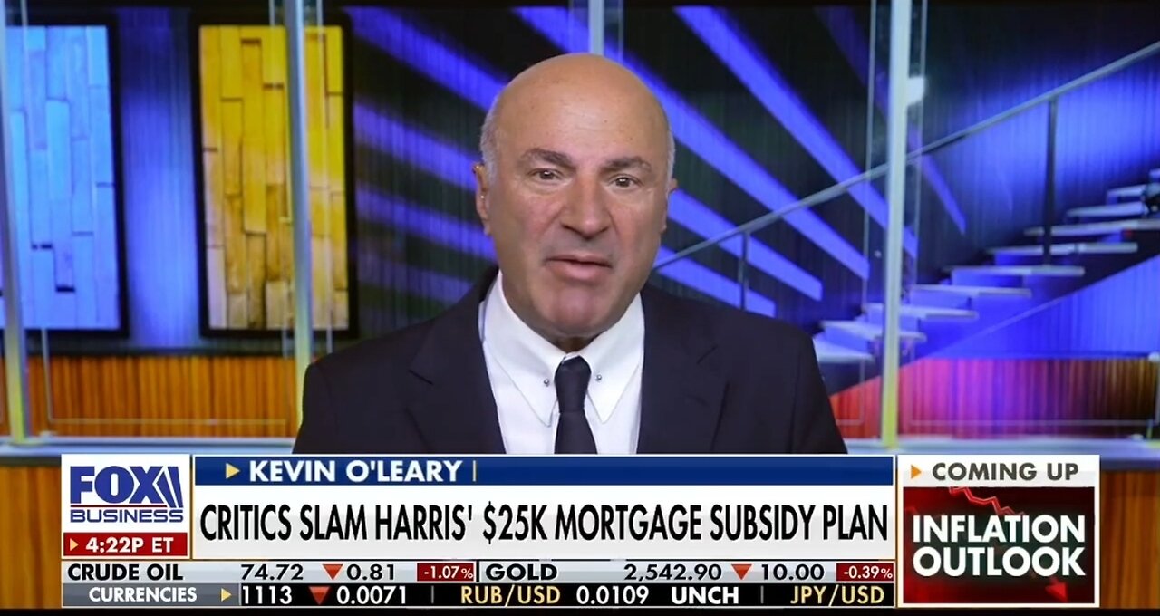 Mr Wonderful Kevin O'Leary: Kamala's $25K Housing Deal Is Beyond Insane