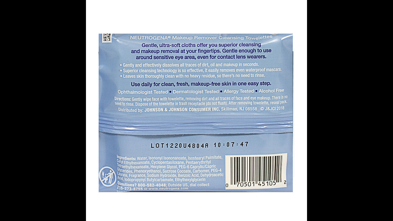 Neutrogena Makeup Remover Cleansing Face Wipes, Daily Cleansing Facial Towelettes Remove Waterp...