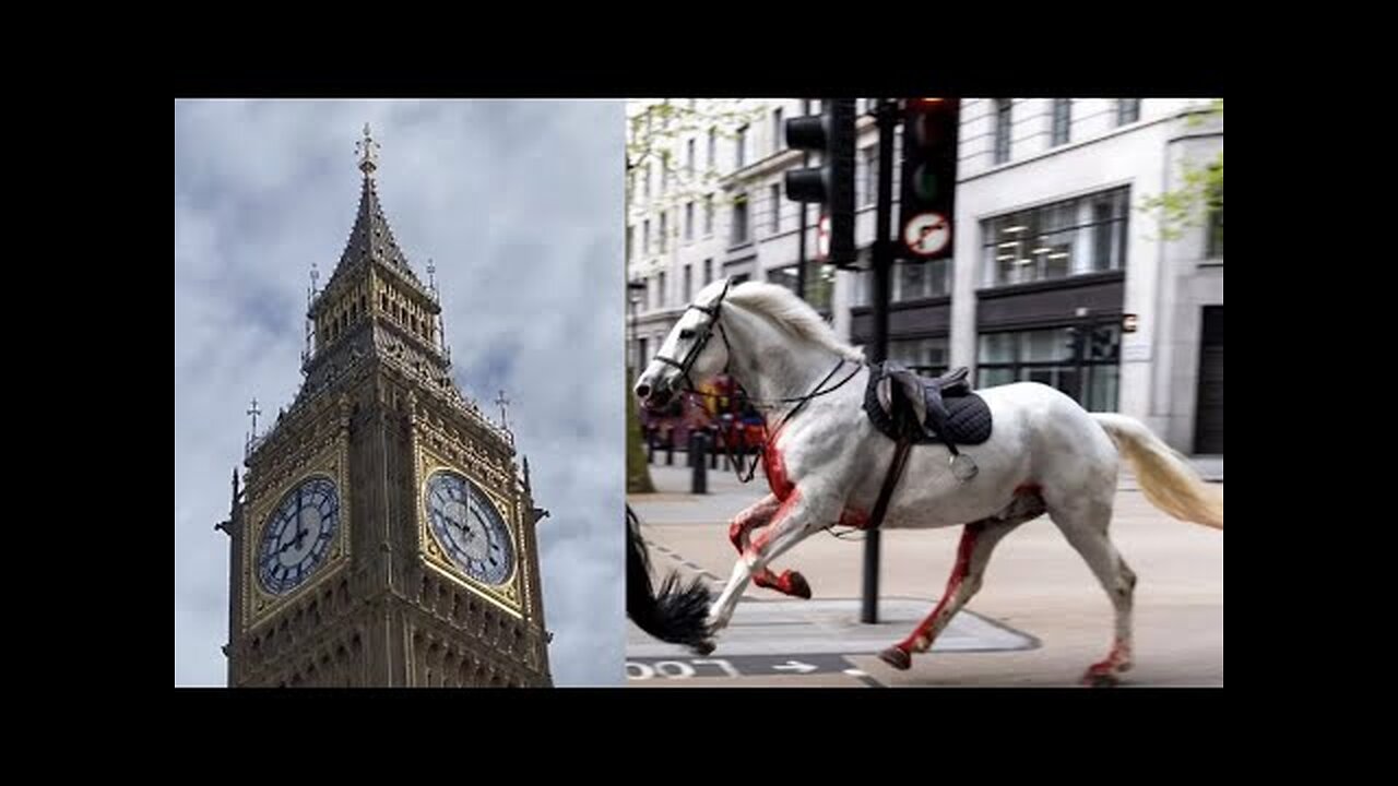 SOMETHING BIG IS COMING! 911 SYMBOLISM ON 4/24/24 (666)! BIG BEN STOPS WHILE BLOODY HORSES RUN FREE!