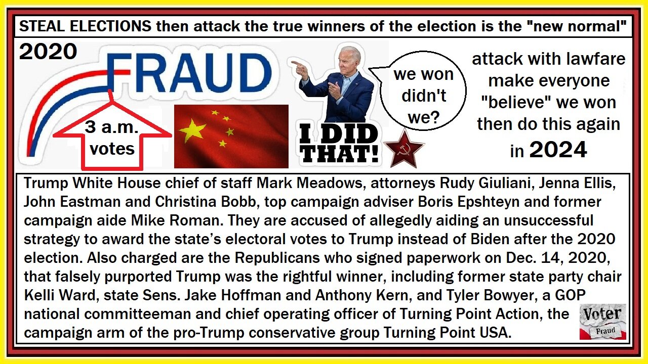 STEAL ELECTIONS then attack the true winners of the election is the "new normal"