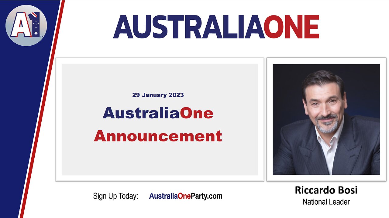 AustraliaOne Party - AustraliaOne Announcement