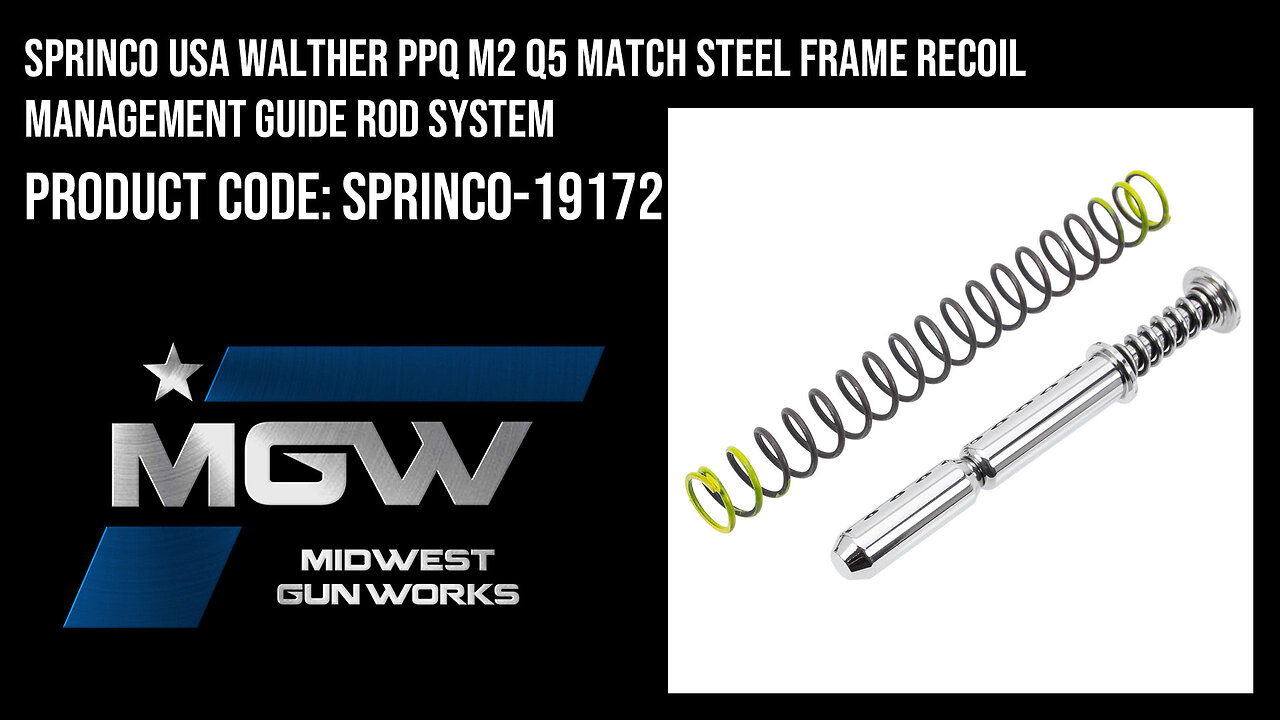 Sprinco USA Walther PPQ M2 Q5 Match Steel Frame Recoil Management Guide Rod System - SPRINCO-19172