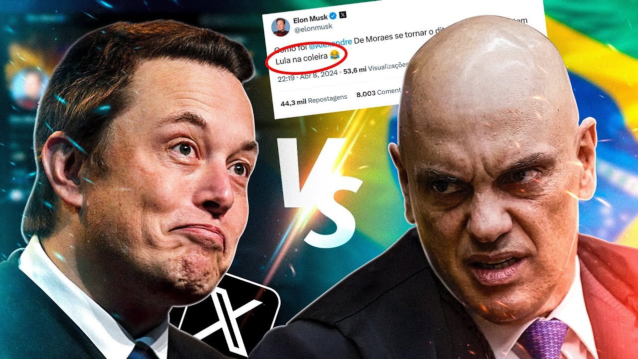 ALEXANDRE DE MORAES O DITADOR, INTIMA ELON MUSK E O X(TWITTER).