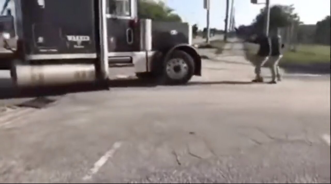 Truck vs. Protester — Guess Who Wins?