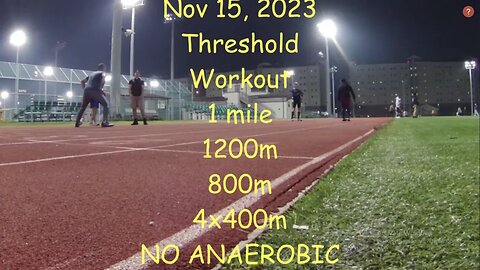 Humphreys Threshold Workout Nov 15, 2023