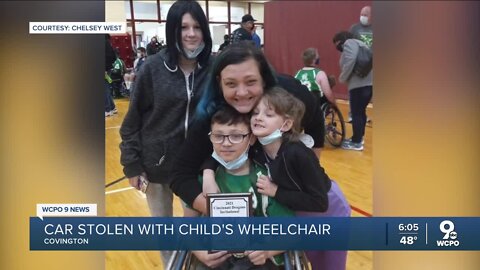 Kentucky family's car stolen with child's wheelchair inside