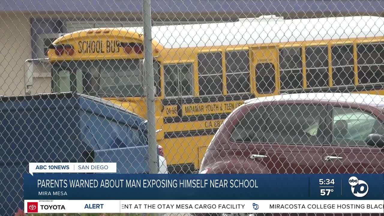 Parents warned following reports that man exposed himself near Mira Mesa school