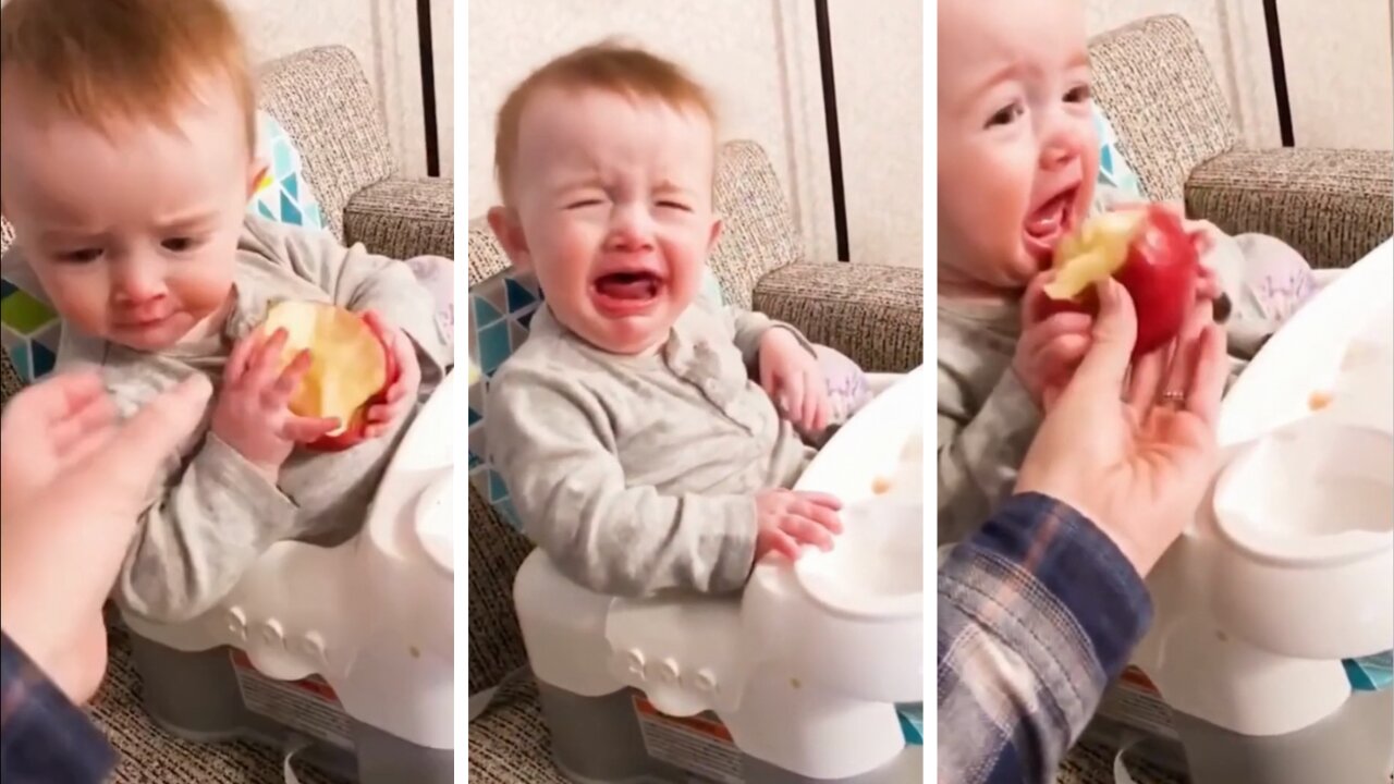 Mommy Takes the Apple away and Baby Starts Crying