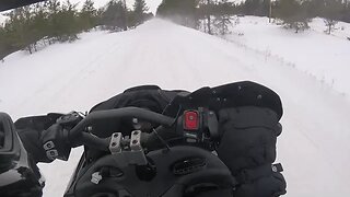 Snowmobile Trail Riding (Harvey MI) Part 1