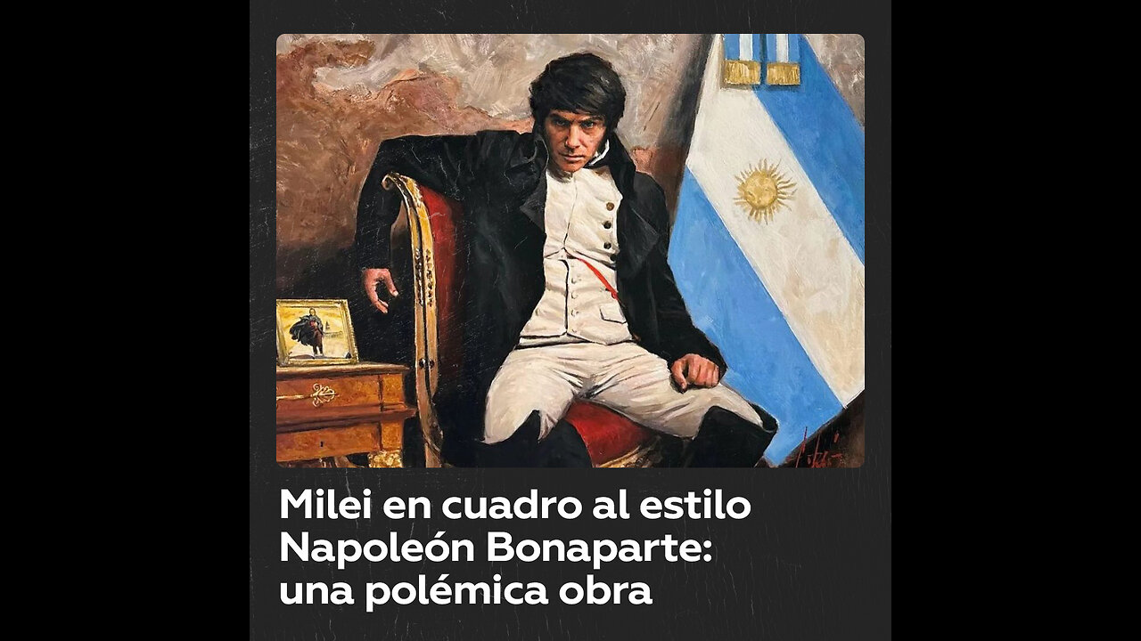 Milei recibe polémico cuadro que lo retrata como Napoleón Bonaparte