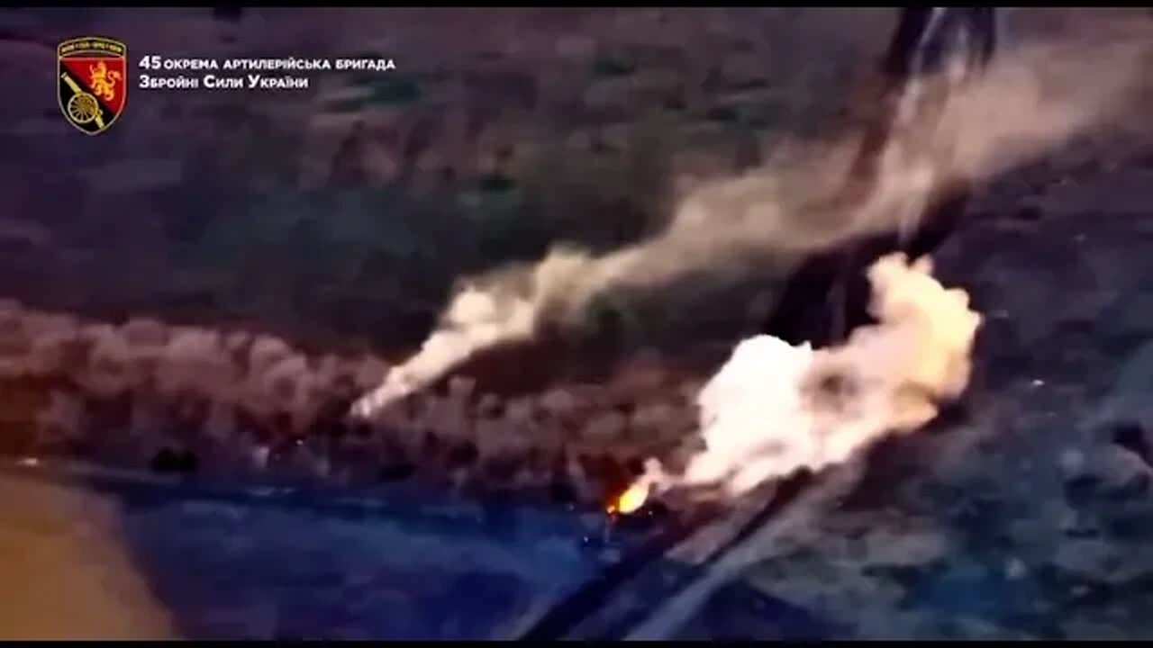 Ukrainian drones and artillery working together