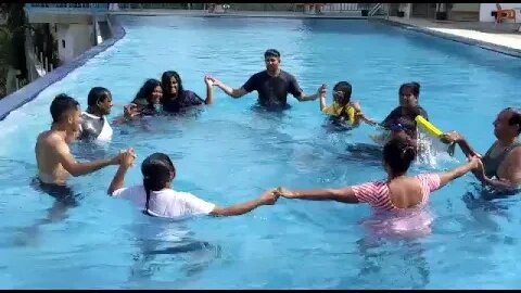 Family having fun in the Pool