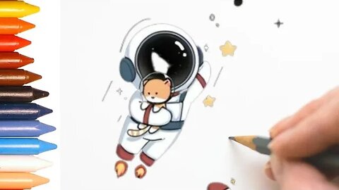 COMO DESENHAR ASTRONAUTA KAWAII FÁCIL
