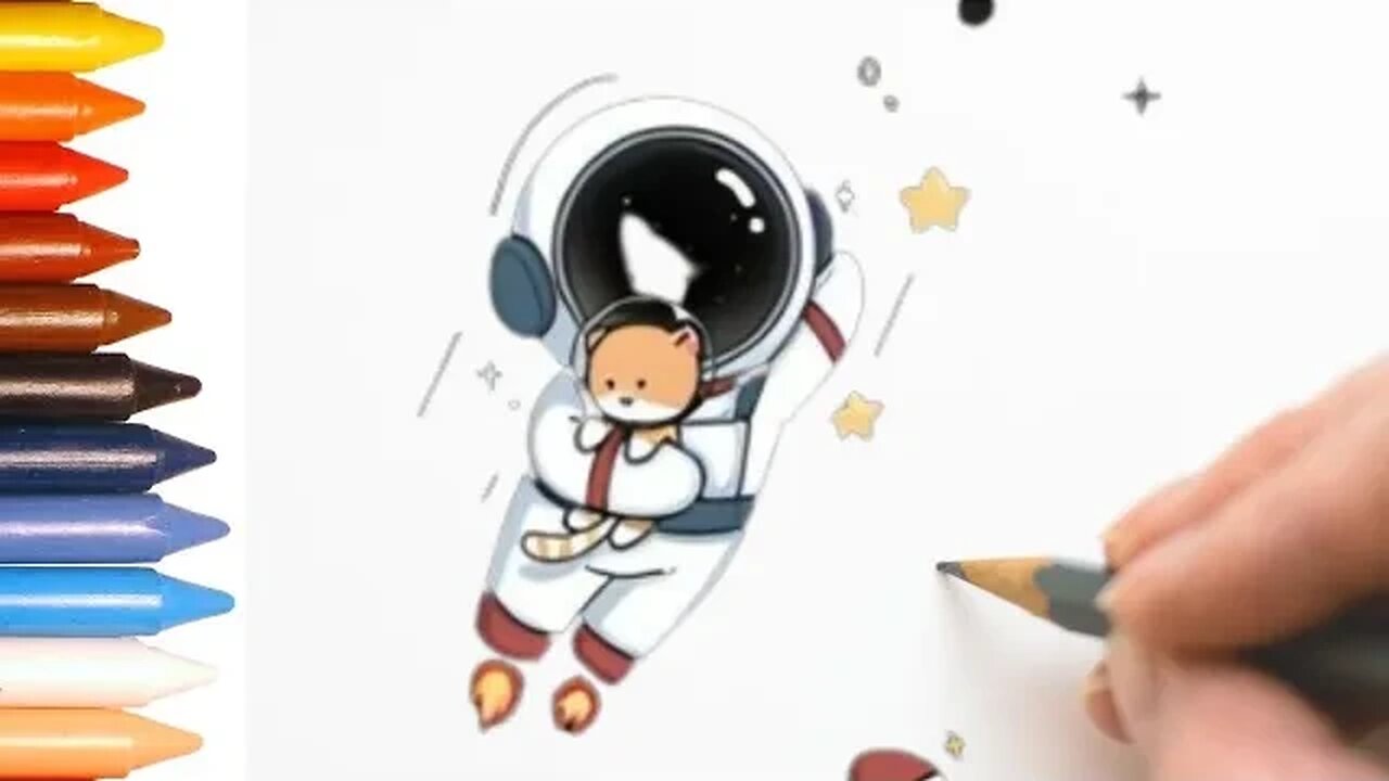 COMO DESENHAR ASTRONAUTA KAWAII FÁCIL