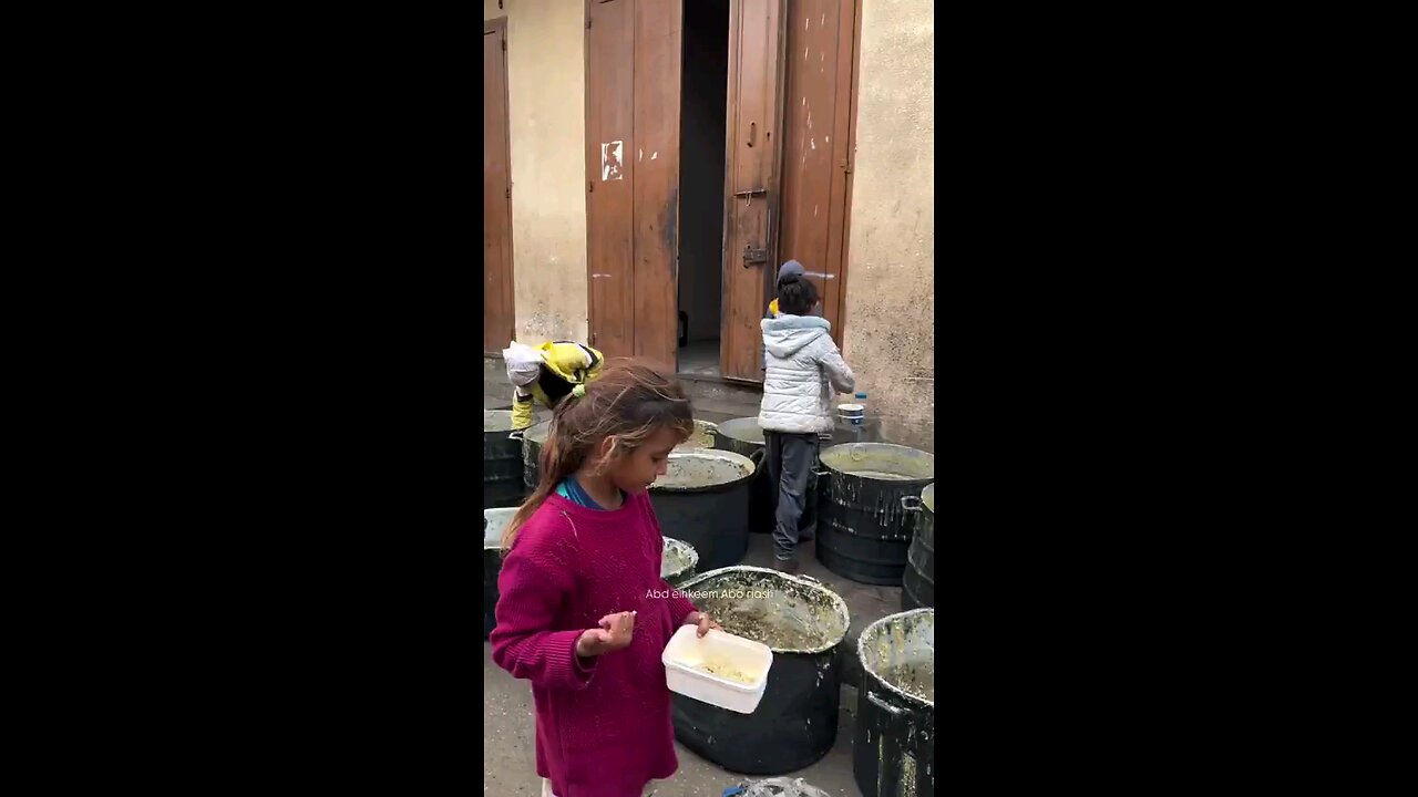 These children are trying to get food after the meals at the food kitchen run out. BRUTAL #gaza