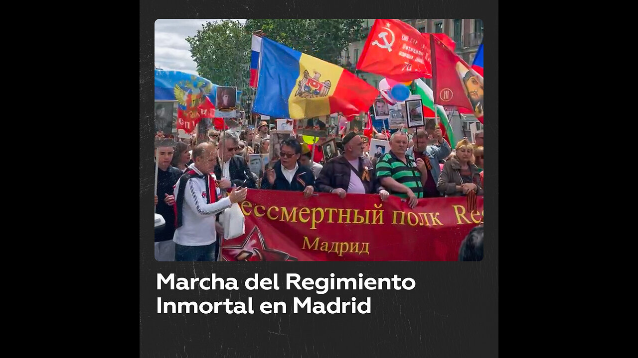 Celebran la marcha del Regimiento Inmortal en Madrid