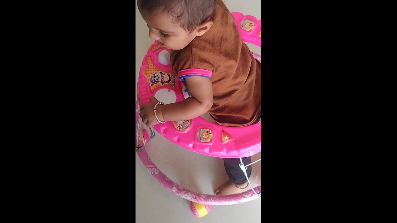 cute boy first time walking