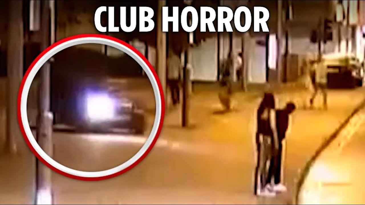 Shock moment driver deliberately mows down student after starting huge fight outside club