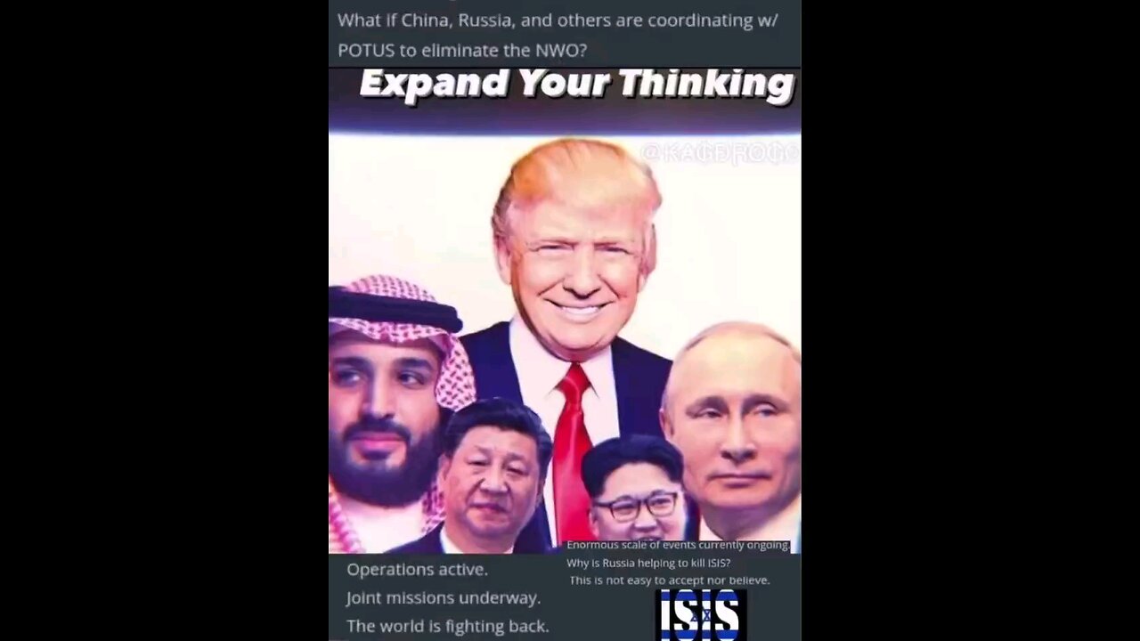 Iran, Russia are part of the Alliance Countries helping POTUS defeat the NWO [Israel]