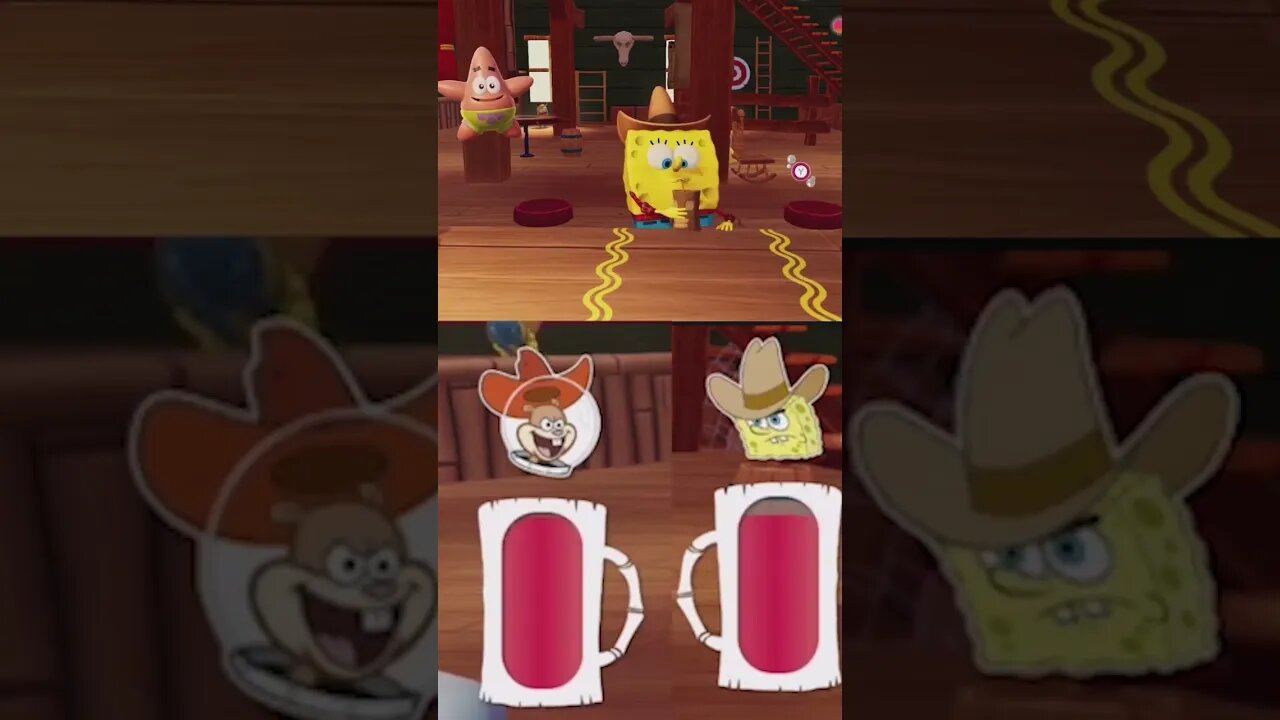 Sandy Cheeks is definitely an alcoholic in Cosmic Shake #shorts #nintendo #gaming #spongebob