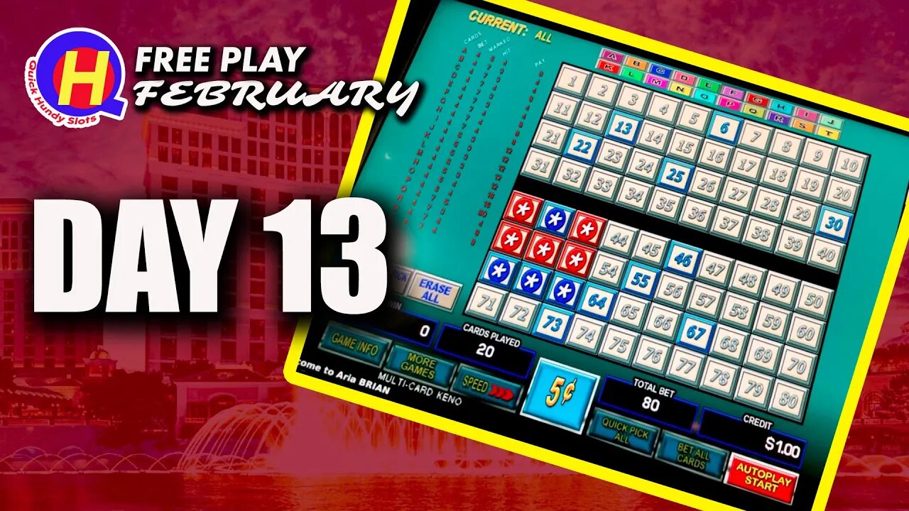 Free Play February Day13: 5-Cent Multicard KENO #KENONATION