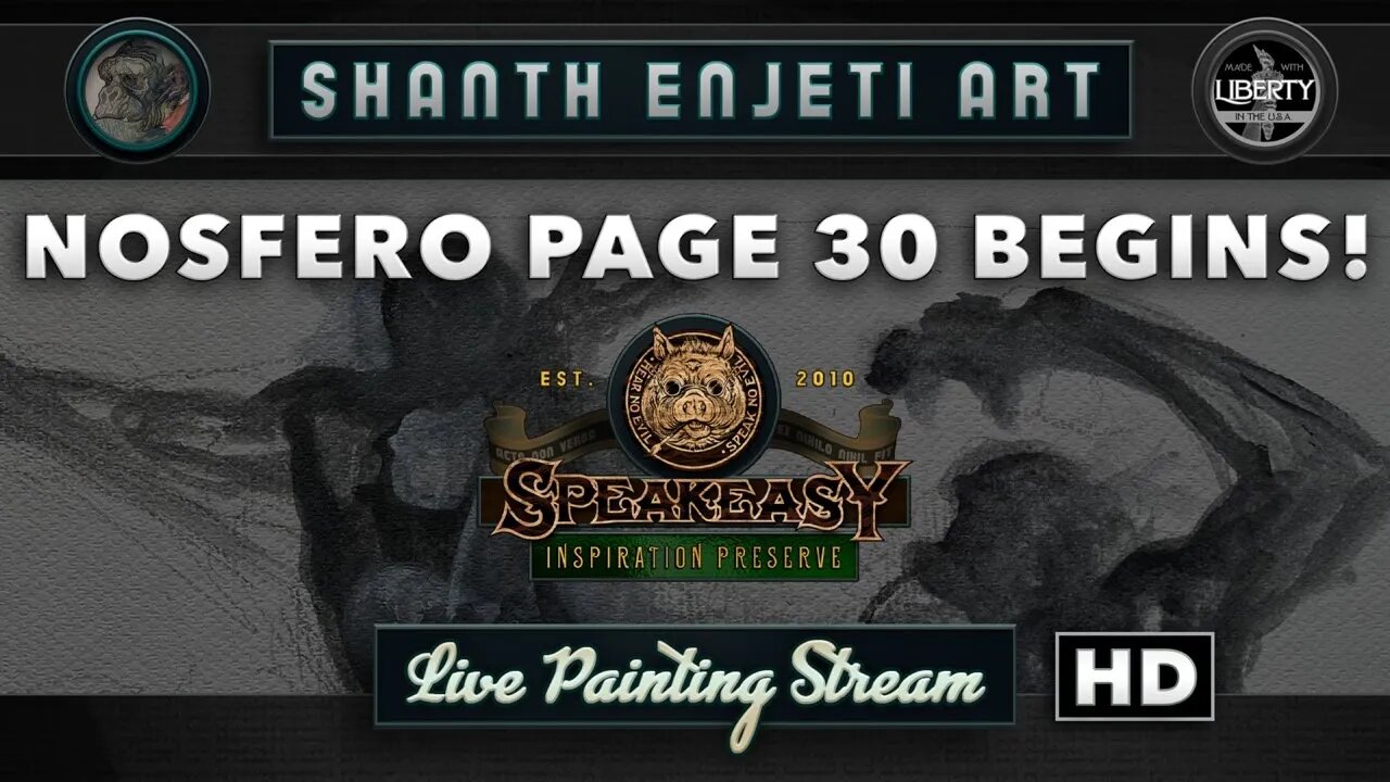 🔴 LIVE! Shanth Enjeti Art’s SPEAKEASY INSPIRATION PRESERVE! Painting Pulp Horror Comics!