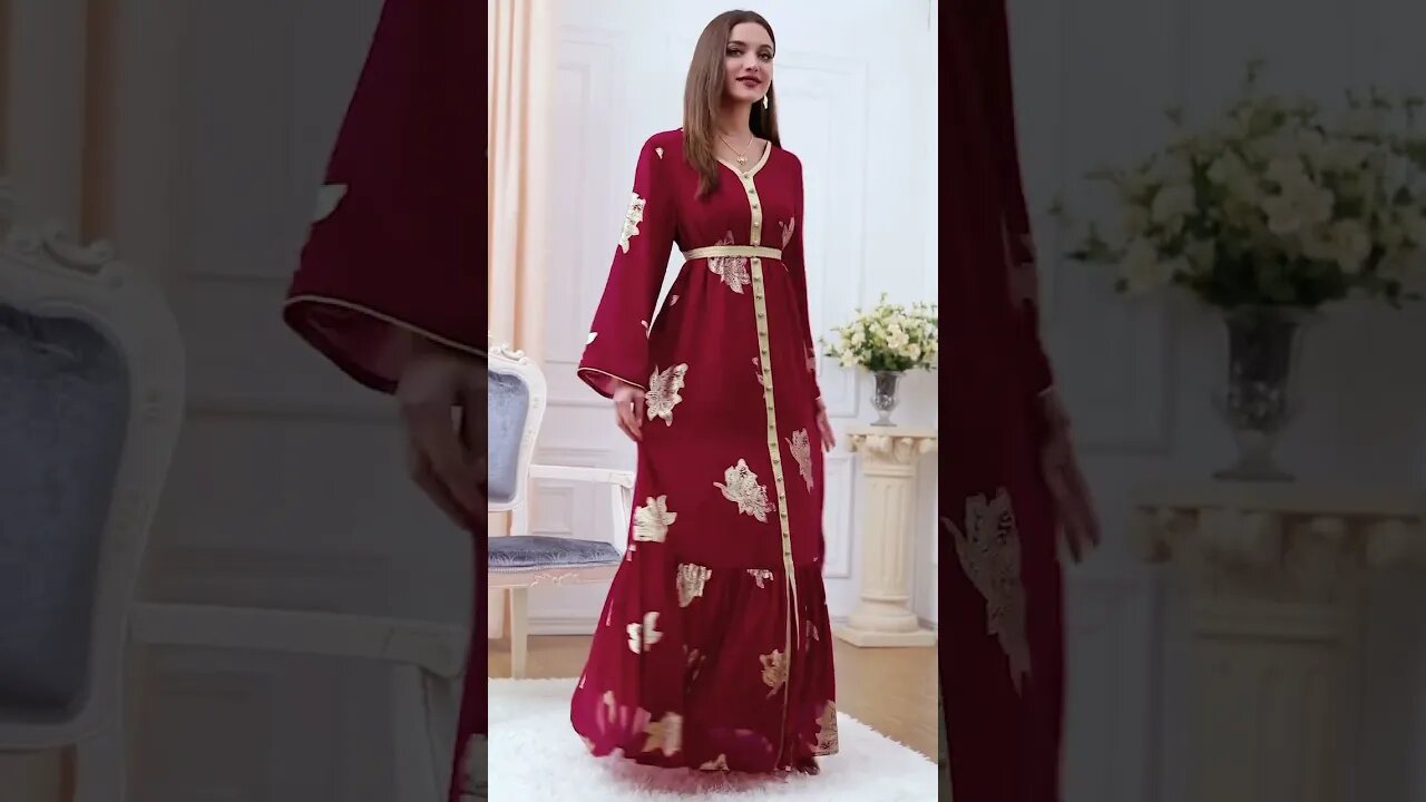 Autumn Muslim Fashion Dubai Abaya Printed Button | ʟɪɴᴋ ɪɴ ᴛʜᴇ ᴅᴇꜱᴄʀɪᴘᴛɪᴏɴ 👇 ᴛᴏ ʙᴜʏ