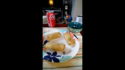 Eating Tai Pei Chicken Egg Rolls, Dbn, MI, 9/23/24