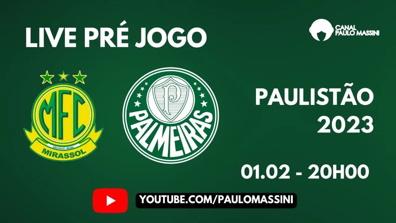 PRÉ-JOGO MIRASSOL X PALMEIRAS. AO VIVO.