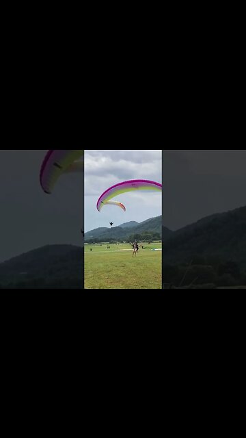 #scary #paramotor Pilot towards a group of people.