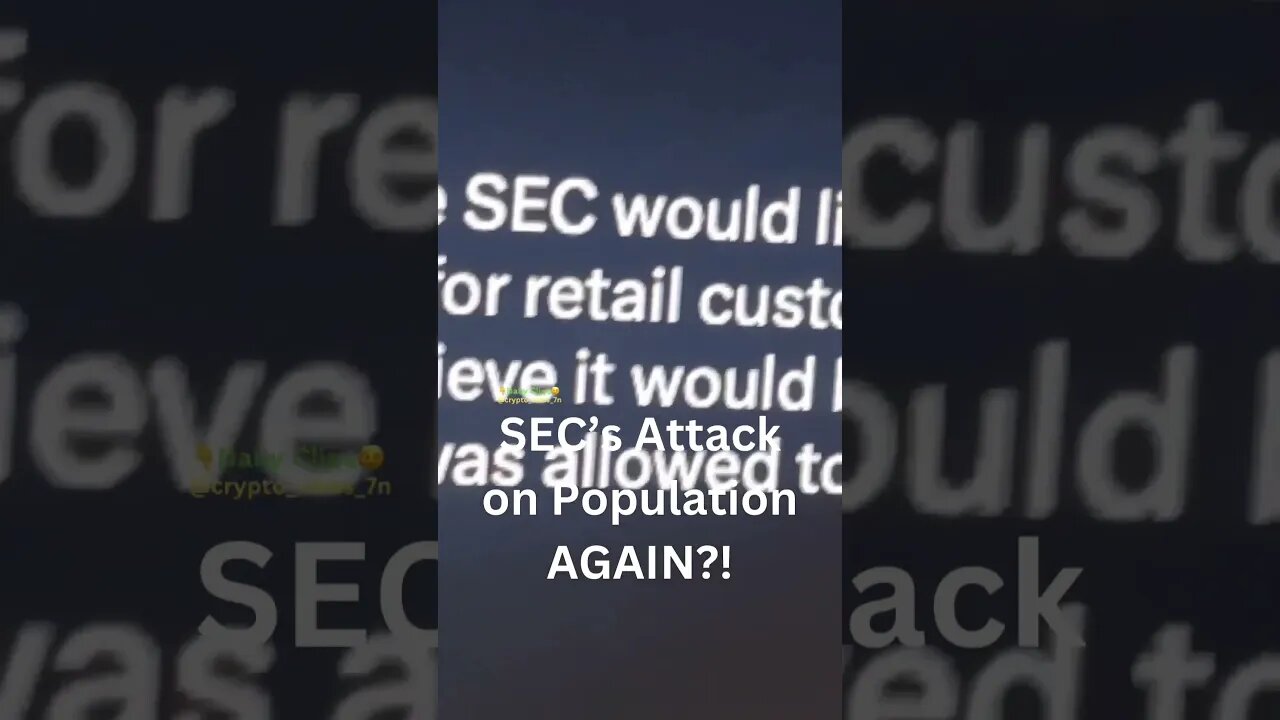 SEC’s Attack on Population AGAIN?! #sec #security #coinbase #staking #kraken #crypto #bearmarket #bn