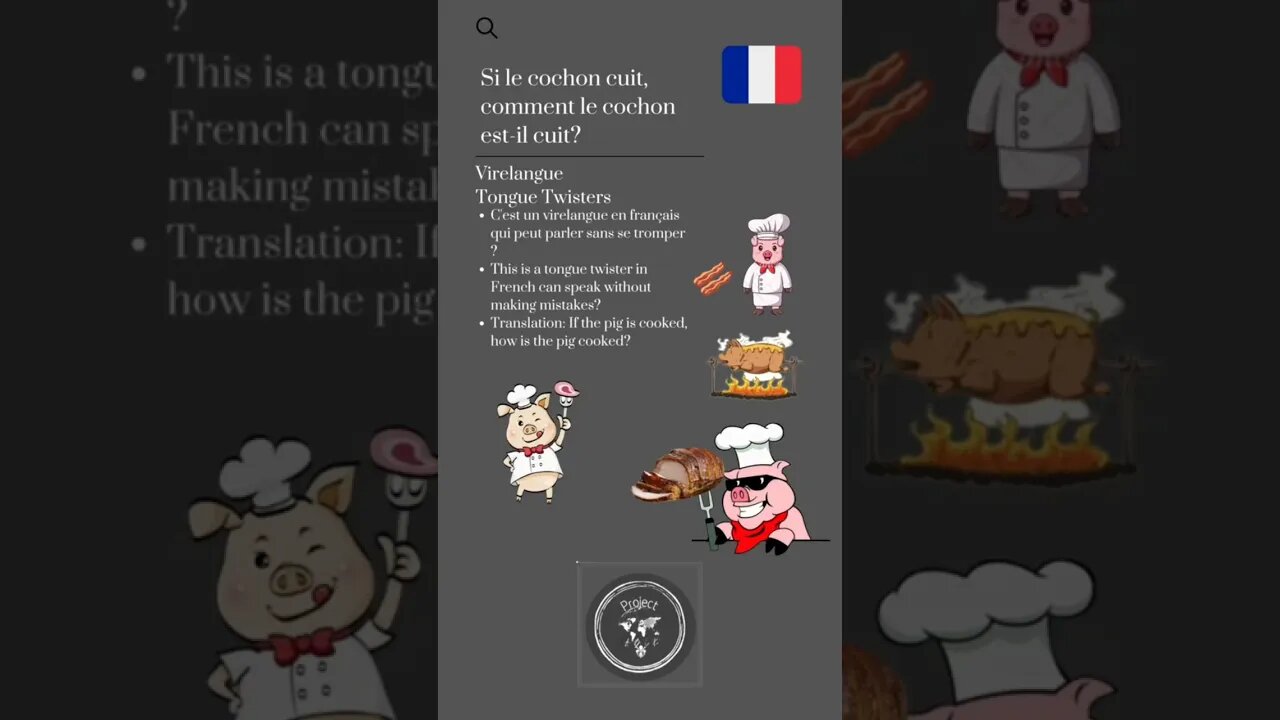 🇫🇷 Tongue Twisters/Virelangue-Si le cochon cuit, comment le cochon est-il cuit?