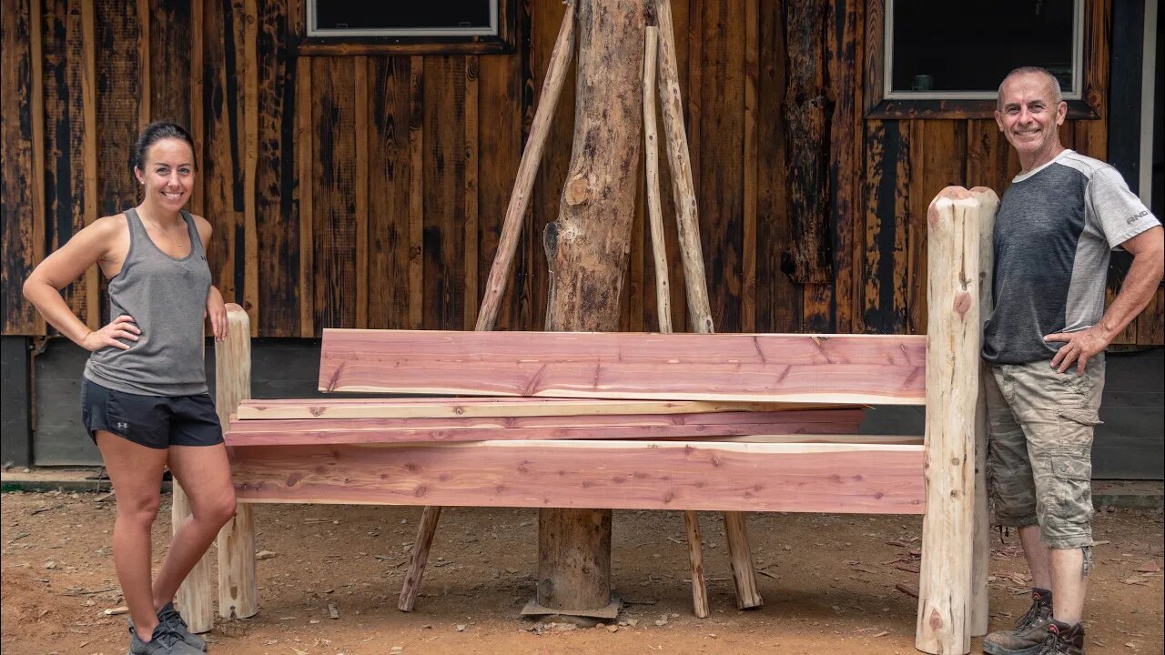 BUILDING A KING SIZE CEDAR CABIN BED | TIMBER FRAME MOUNTAIN HOME | DIY BEDFRAME