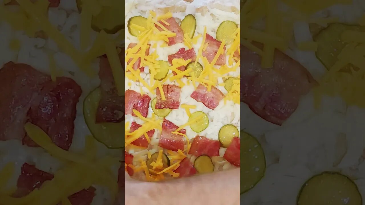 Pickle Bacon Ranch Pizza ASMR RECIPE !!! #shorts