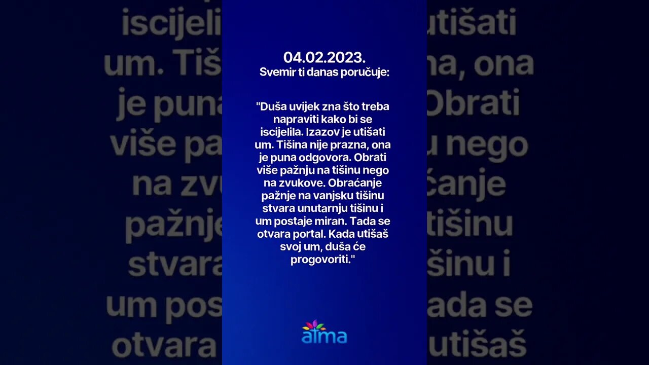 Poruka Svemira 04.02.2023. 💙