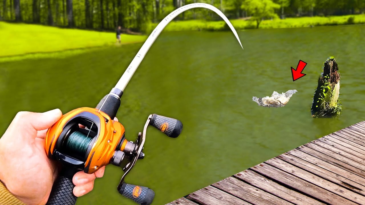 Fishing for GIANT Bass in HIDDEN Pond! (LOADED)