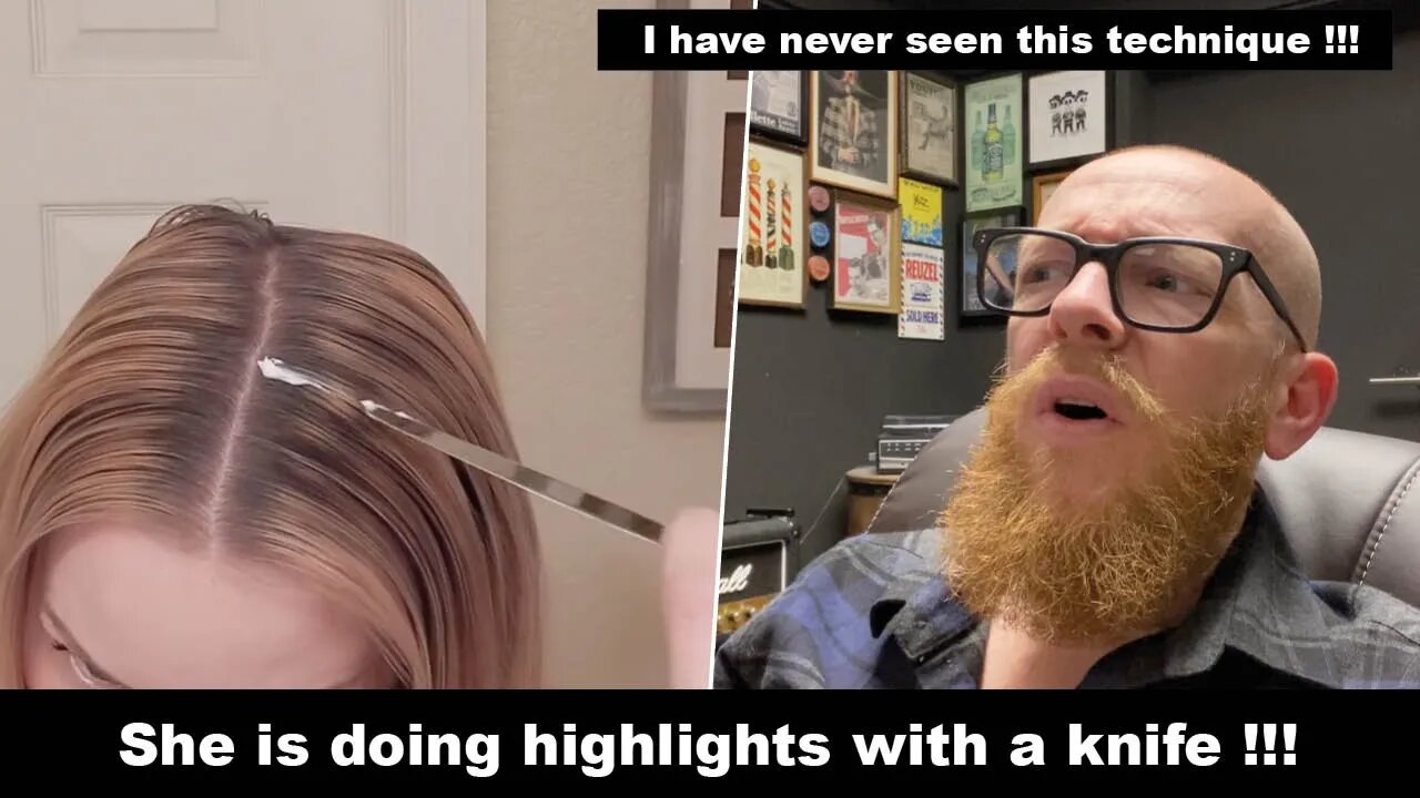 She is doing highlights with a knife !!! Hairdresser reacts to hair fails