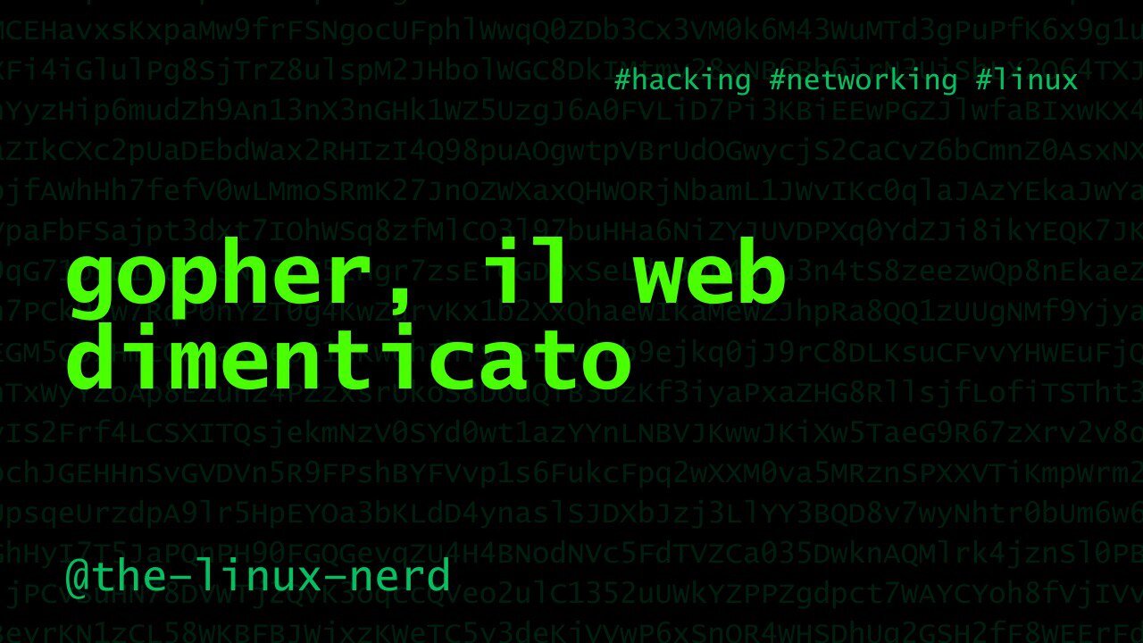 GNU/Linux: Gopher, il web dimenticato