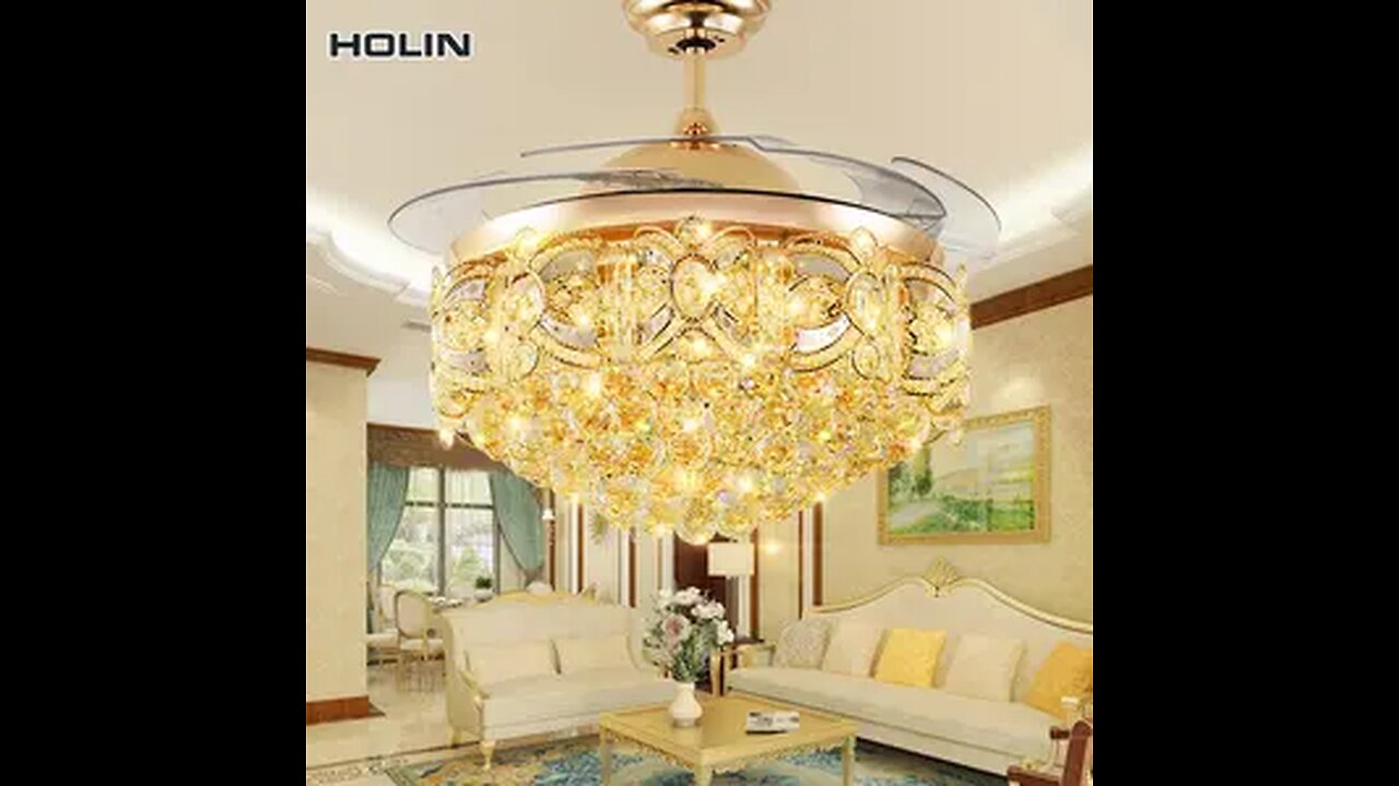 {Light Fixture} Luxury Golden Crystal LED Chandelier Light Fixture