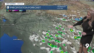 Frost start to the day with slight chance for showers