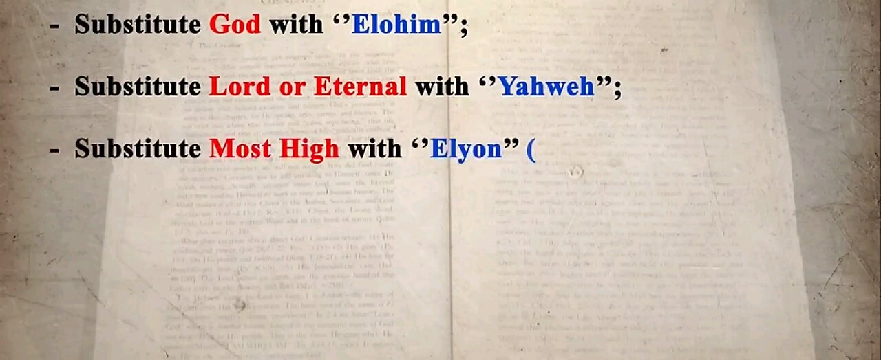 Yahwah, God, Elohim, Most High, Lord
