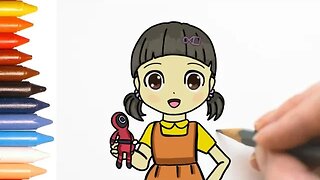COMO DESENHAR BONECA SQUID GAME - ROUND 6