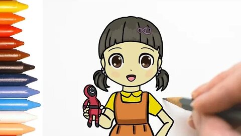 COMO DESENHAR BONECA SQUID GAME - ROUND 6