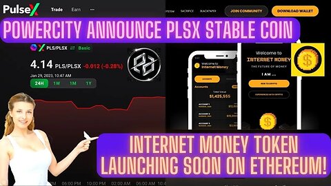 PowerCity Announce PLSX STABLE Coin & Internet Money Token Launching Soon On Ethereum!