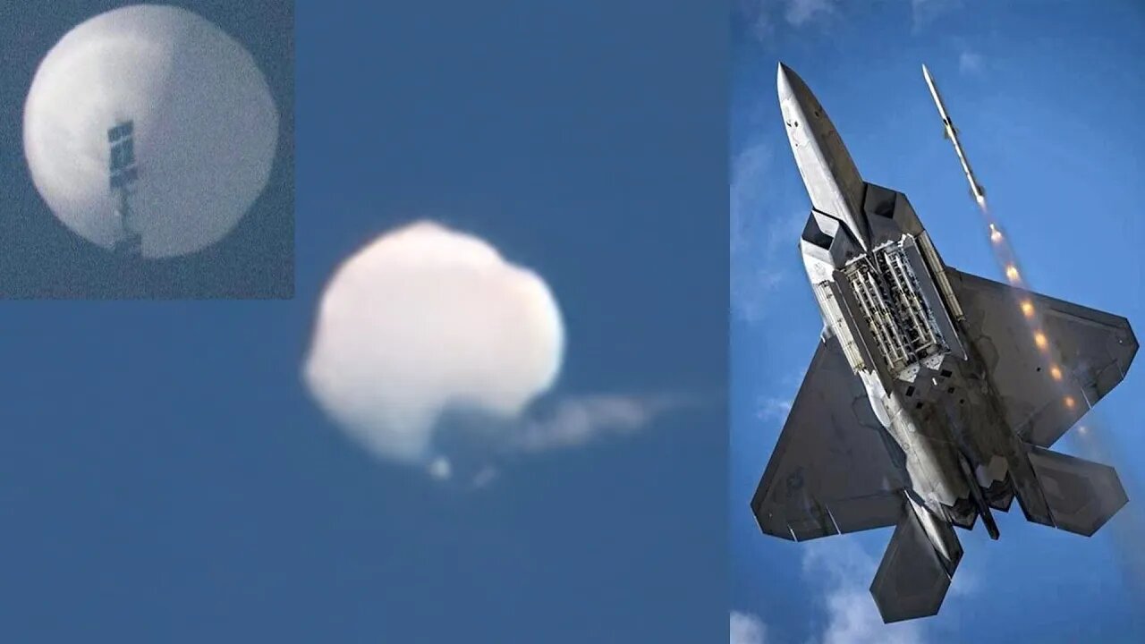 Chinese Spy Balloon Shot Down By F-22 Raptor Over North America