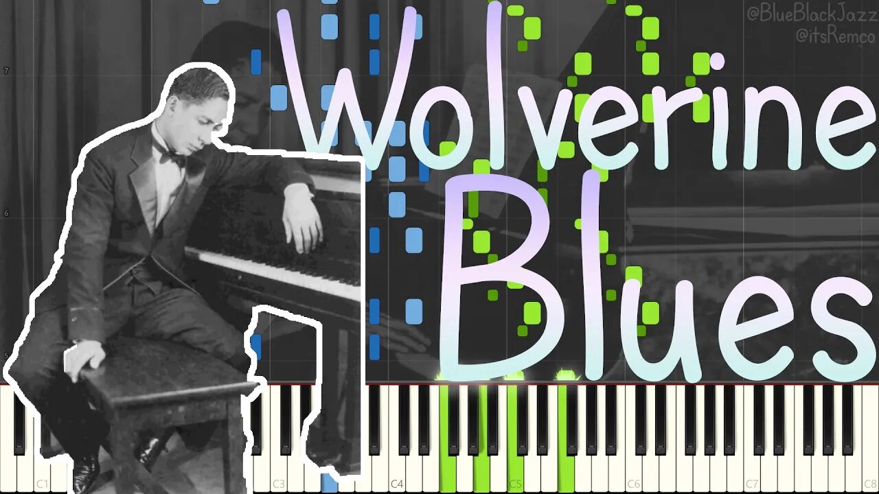 Jelly Roll Morton - Wolverine Blues 1927 (Ragtime / Classic Jazz Piano Synthesia)