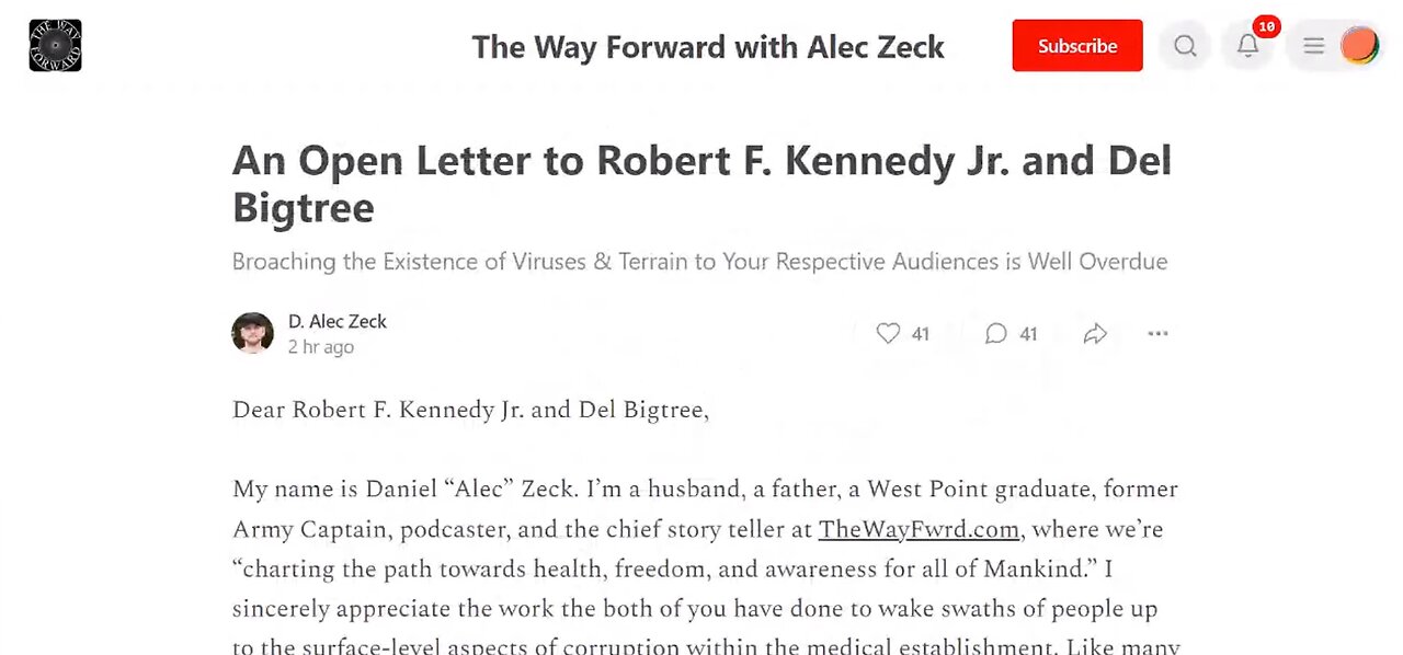 Dr Alec Zeck: An Open Letter to Robert F. Kennedy Jr. and Del Bigtree