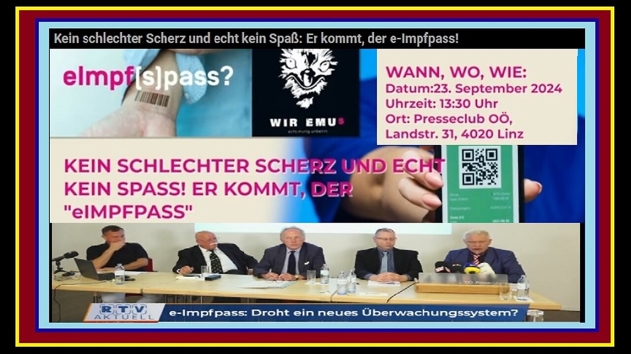 Kein schlechter Scherz und echt kein Spaß: Er kommt, der e-Impfpass! 23.o9.2024 RTV