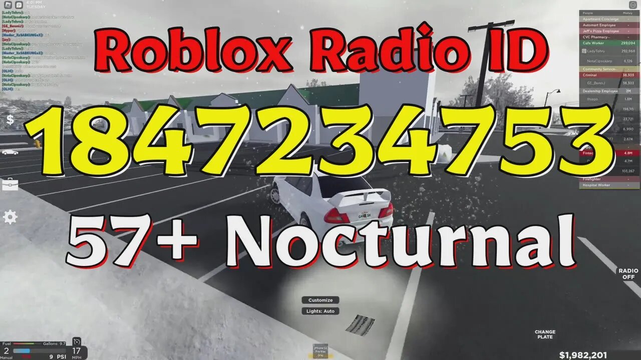 Nocturnal Roblox Radio Codes/IDs